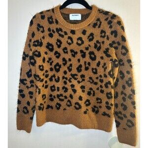 Old Navy Woman's Cozy Leopard-Print Crew-Neck Sweater SIZE S